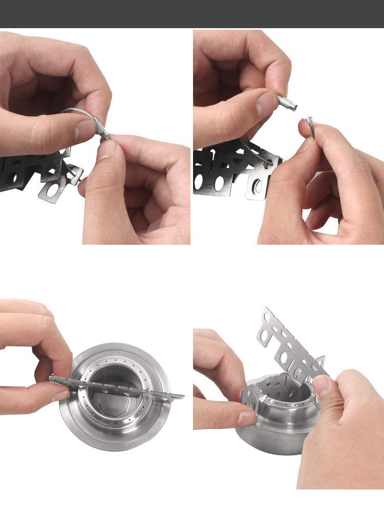 Alcohol Stove With Windscreen Ultralight Camping Alcohol Burner Portable Alcohol Stove Aluminum Backpacking Alcohol Stove Outdoo