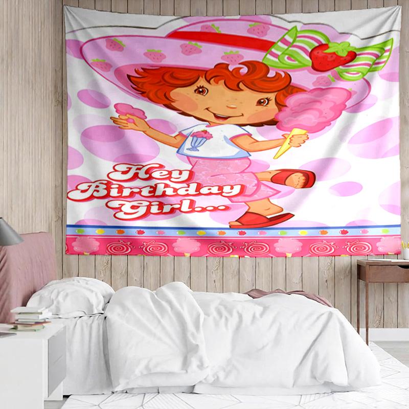 1PC Straw-berry Quick-Dry Tapestry, Unique Design Tapestry, Suitable for Bedroom,Livingroom, Playroom,Heartwarming Holiday Gifts