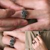 European and American Retro Rose Flower Opening Ring Personality Simple Female Palace Index Finger Adjustable Finger Ring