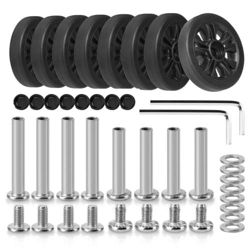 Domiella Suitcase Wheel Repair Kit, Tire Replacement, DIY Suitcase Caster Replacement (LN-2 - 55mm Diameter - Set of 8)