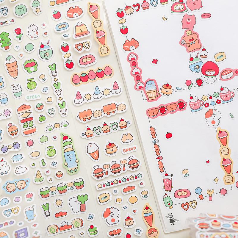 Sticker Tape DIY Stickers Cute Fudge Series Cartoon Sticker Tape Manual Decorative Materials Stickers Journal Sticker Tape