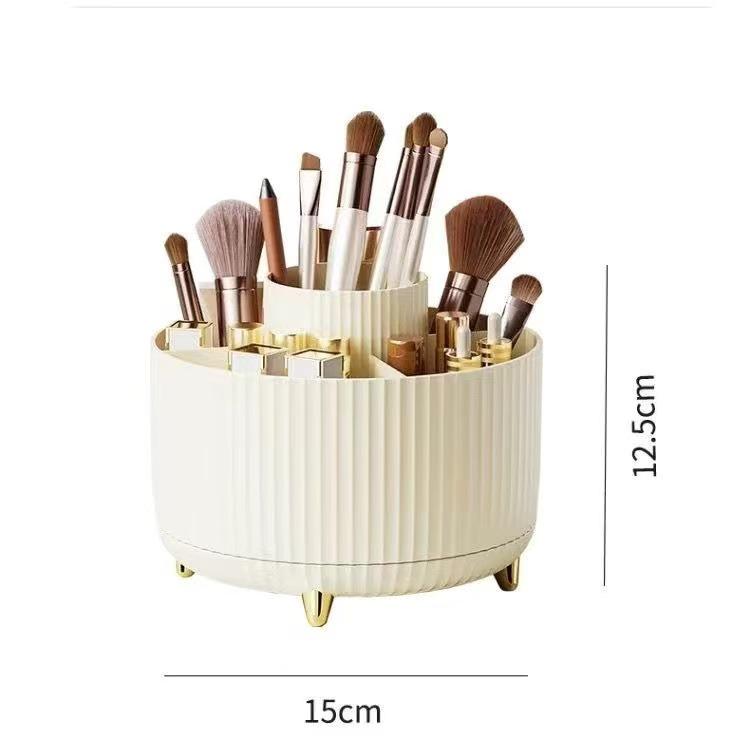 Rotating Makeup Brush Holder and Cosmetics Organizer