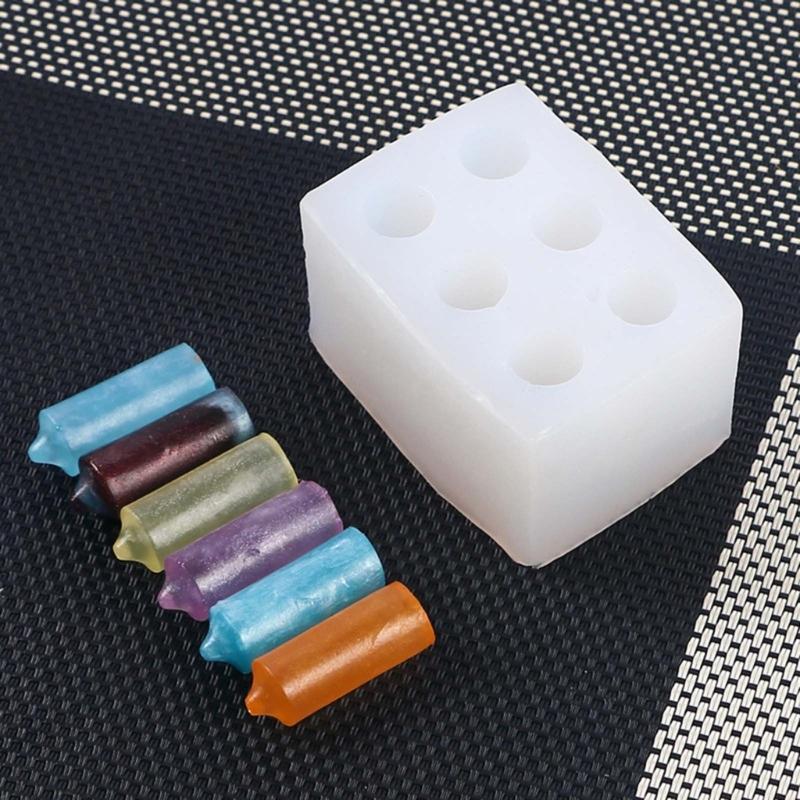Small Column Candle Resin Mold DIY Cake Baking Decor 6-Cavity Mini Candle Moulds