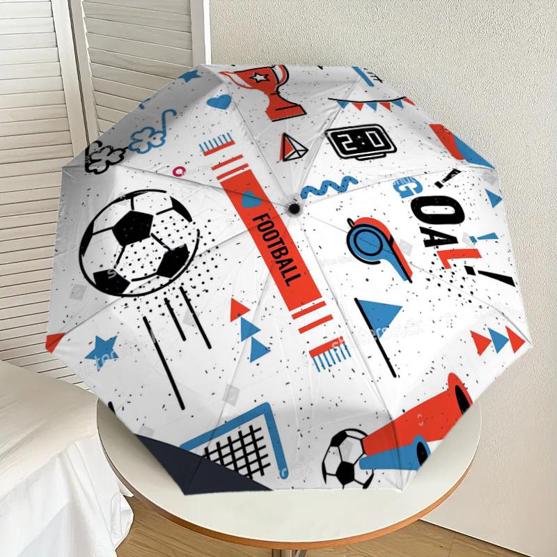 1pc Football Soccer Sport Goal Trophy Ball Net Umbrella with Plastic Handle,Suitable for All Seasons Home Travel Outdoor UmbrellaDD1739