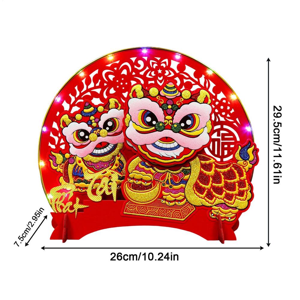 

Wealth Table Ornament Nodding Vietnamese Centerpiece Felt Table Decorations with Light for New Year Spring Festival Home