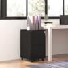 Mobile Pedestal Filing Cabinet, 2 Drawers, Lockable, Rollable, 37 cm x 43.5 cm x 67.5 cm, Black