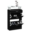 VidaXL Armoire à chaussures Noir 63x24x104 cm Bois d'ingénierie 342564