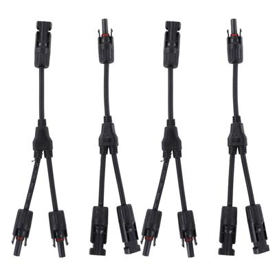 2 Set Solar Panel Photovoltaic Y Branch Parallel Cable PV Adapter Cable Wire Male Female Connector IP67 1000VDC PV LTY2
