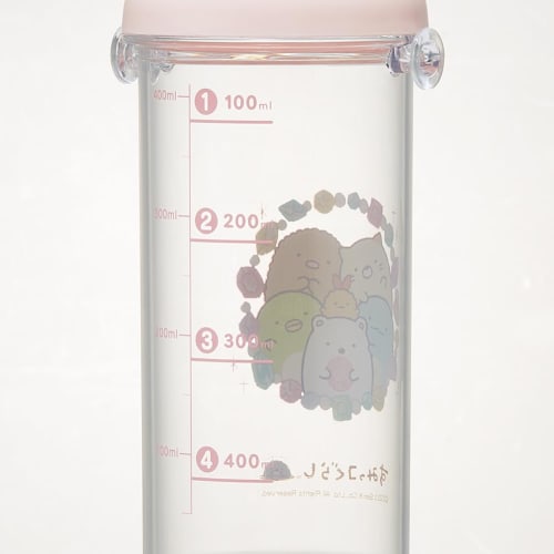 Skater Kids' Clear Plastic Water Bottle, 480ml, Sumikkogurashi Mole House Design, with Graduated Markings for Hydration Management, PSB5TRC-A