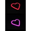 Car Window Solar Powered LED Neon Ambient Light Heart Shape with Steady Glow and Flashing Effects for Interior