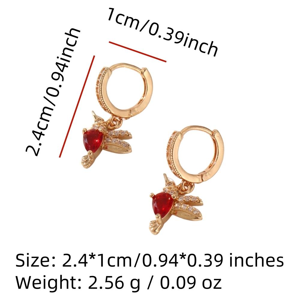 1 Pair Cute Bird Dangle Earrings for Women Cubic Zirconia Jewelry Daily Party Accessories
