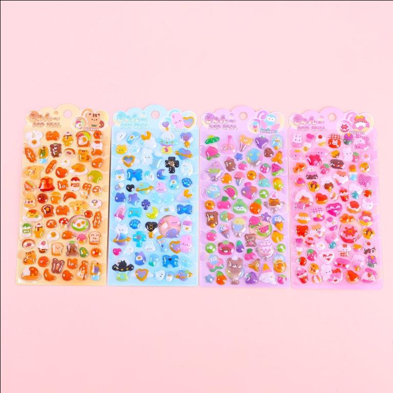 Crayon Shin-chan 3D Raised Gradient Stickers - Cute Cartoon Decorations for Kids