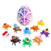 Plastic Party Gifts Halloween Spider Figurine, 3D Printed Articulated Joint with Glow Mysterious Nighttime Play Toys in Dark Eggs, Spooky Decor