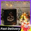 Christmas Music Box Snow House Ornaments with LED Light Resin Rotating Music Figurines Home Christmas Decorations Holiday Gift
