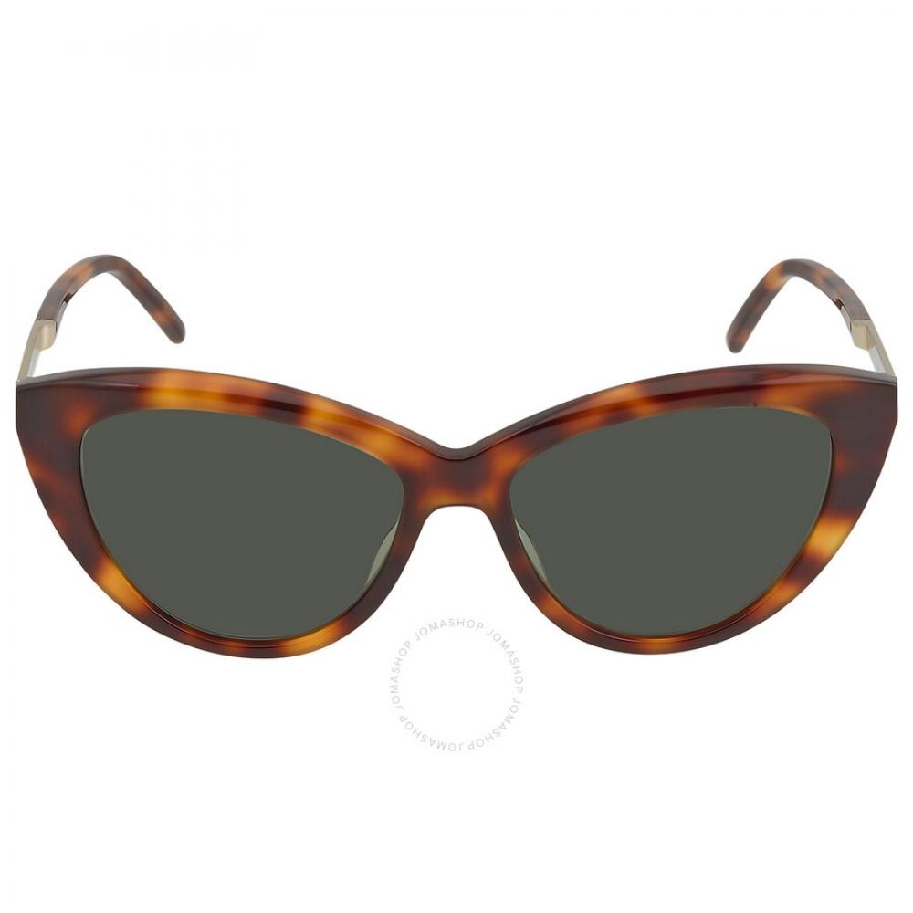 

Saint Laurent Green Cat Eye Ladies Sunglasses SL M81 003 55