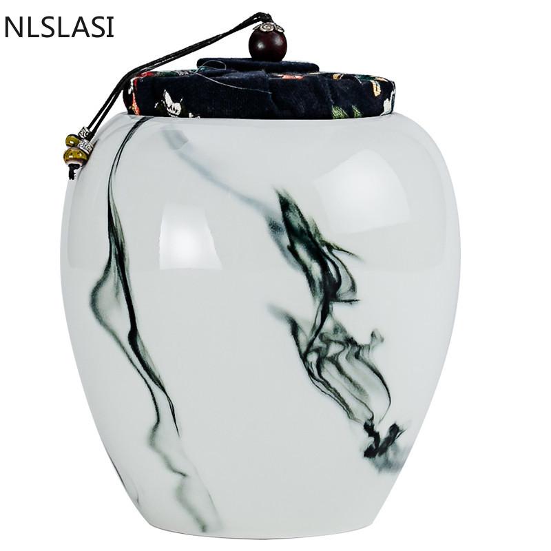 Jarra de cerâmica portátil de grande capacidade, selada, porcelana, chá, armazenamento de viagem, caixa de chá, pó, café, recipientes de doces