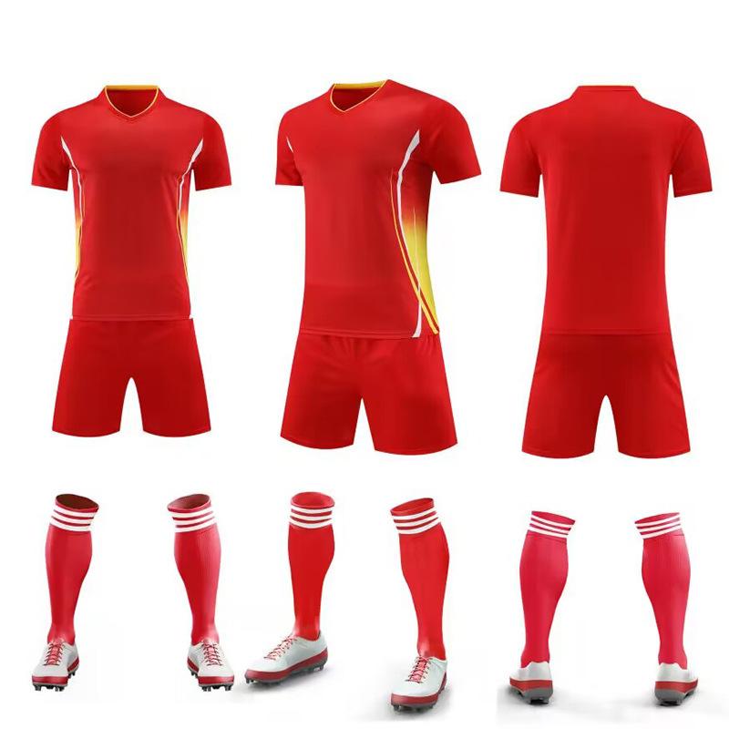 One training jersey, children's printed competition jersey, cross-border short-sleeved football jersey set, male and female adults