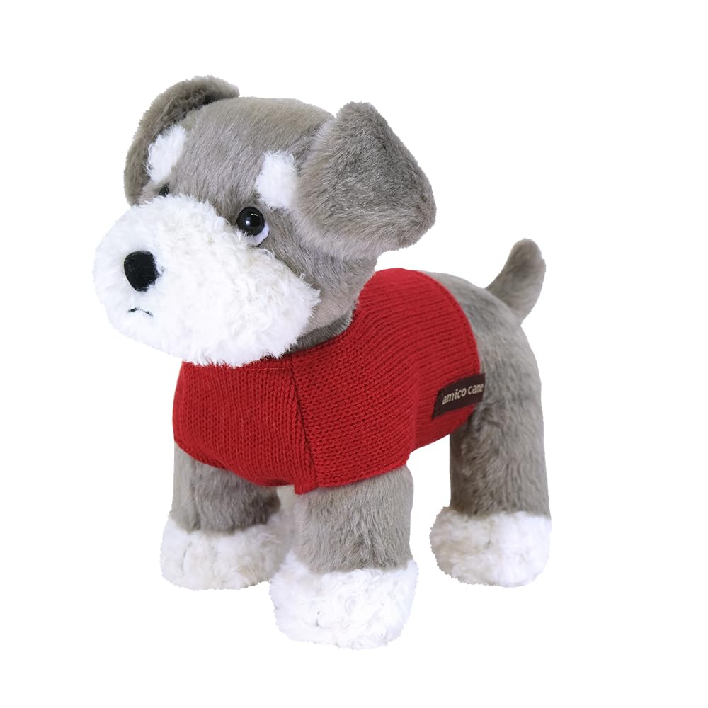 SunLemon Amikocane Schnauzer Medium Plush Animal Dog 14x24x20cm P-9152