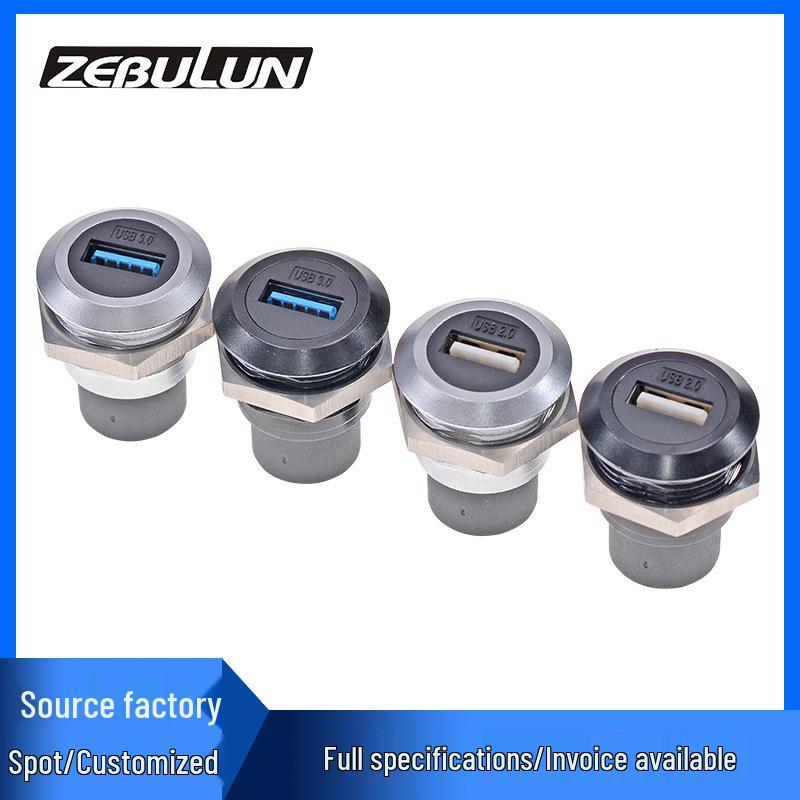 USB 3.0/2.0 Round Panel Mount Female Socket Adapter