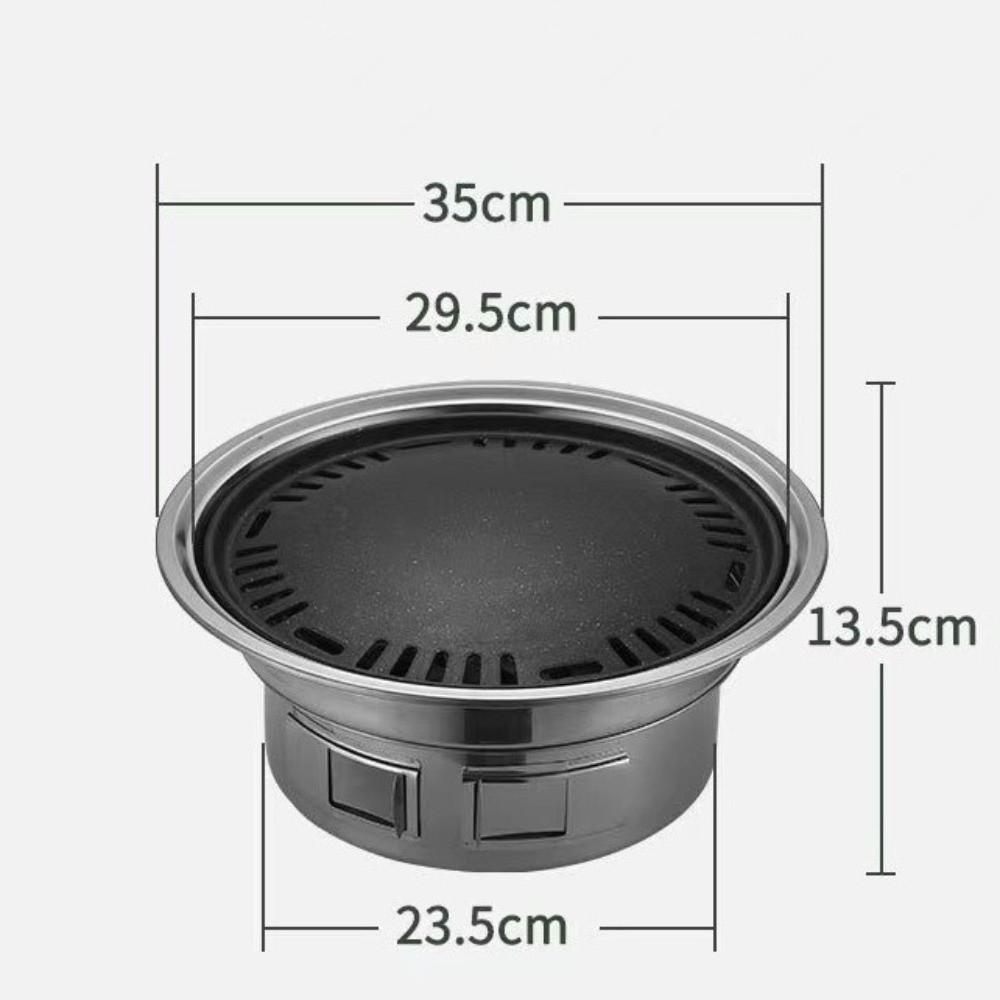 Smokeless Charcoal Barbecue Oven 2 in1 Stainless Steel Korean BBQ Grill Oven Non Stick Baking Pan BBQ Oven Pot Camping Picnic