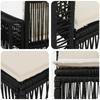 Garden Sofa Set 8 Pcs Black and Cream White Poly Rattan