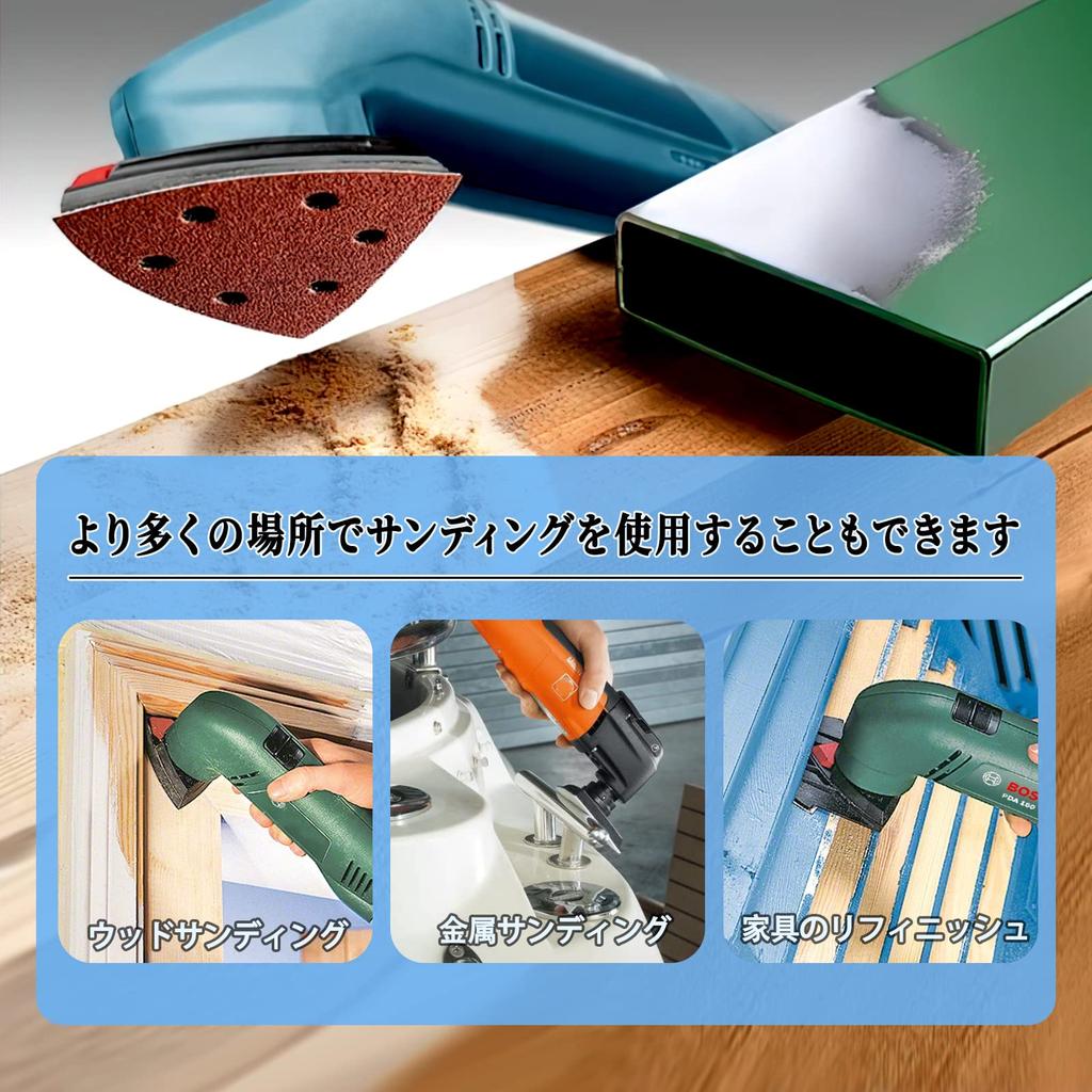 IROKCAKPT Sanding Velcro Sanding 80 Discs Discs Each of and Triangular Sandpaper for Compatible with Electric Sanders Pad, 6-Hole Discs, (10 #40, #60,