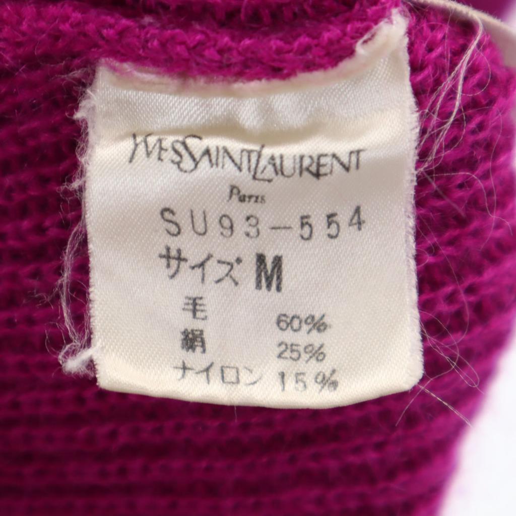 YVES SAINT LAURENT 90s Old Long sleeve knit cardigan M Purple Women Used