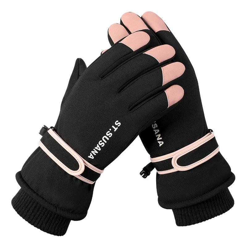 High Quality Gloves Windproof Snow Women Keep Warm Thermal Winter Ski Waterproof Gloves чёрный