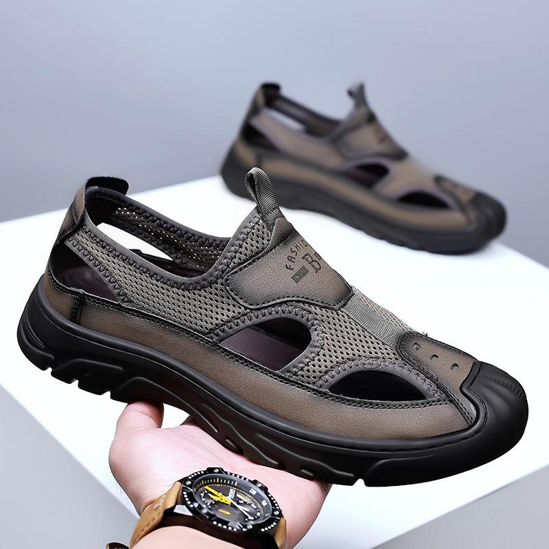 Sandals Men's 2025 Summer New Breathable Outdoor Casual Beach Shoes Men's Sports Non-slip Cool Slippers 2025