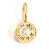 8mm Stainless Steel Pendant with Twelve Birthstone Rhinestone Charms for DIY Jewelry