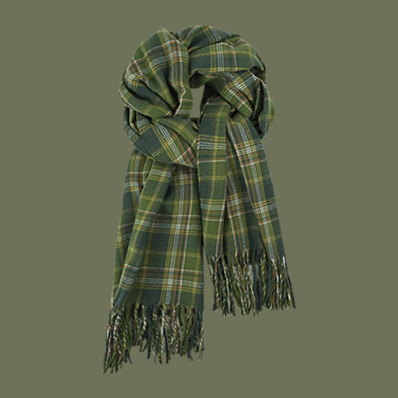 New 2025 Imitation Cashmere Women Scarf Winter Preppy Style Vintage Plaid Scarve Pashmina Mujer Foulard Blanket Wrap Shawl Pareo