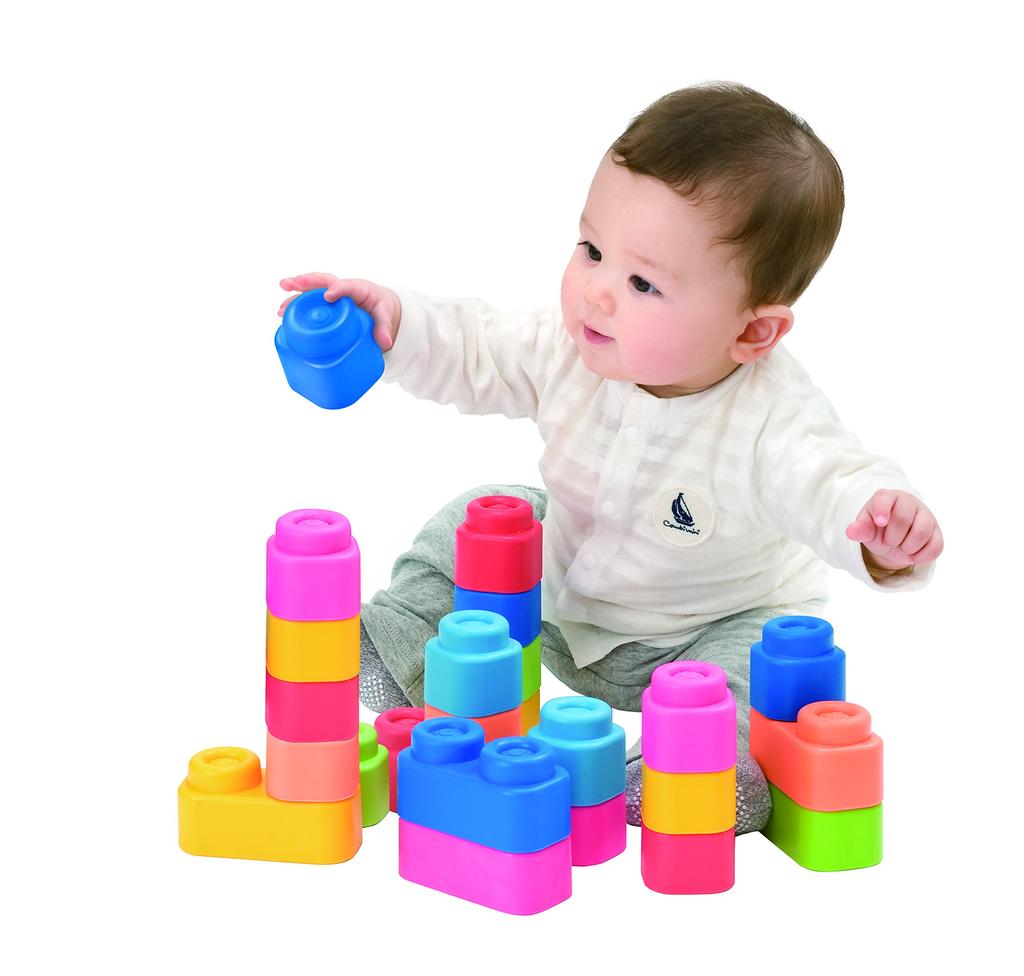 Clemmy Baby Clemmy erste Lernbausteine 20 Stück Softbaustein Basisset Box 156157 Babyfreundlich