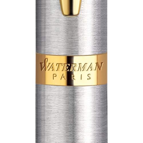 Waterman Metropolitan Ballpoint Pen - Premium Stainless Steel GT Gift, Official Luxury Brand Essential S0920360