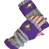 Embroidered Bird Half Finger Gloves Spicy Girl Y2k Winter Mittens  Outdoor