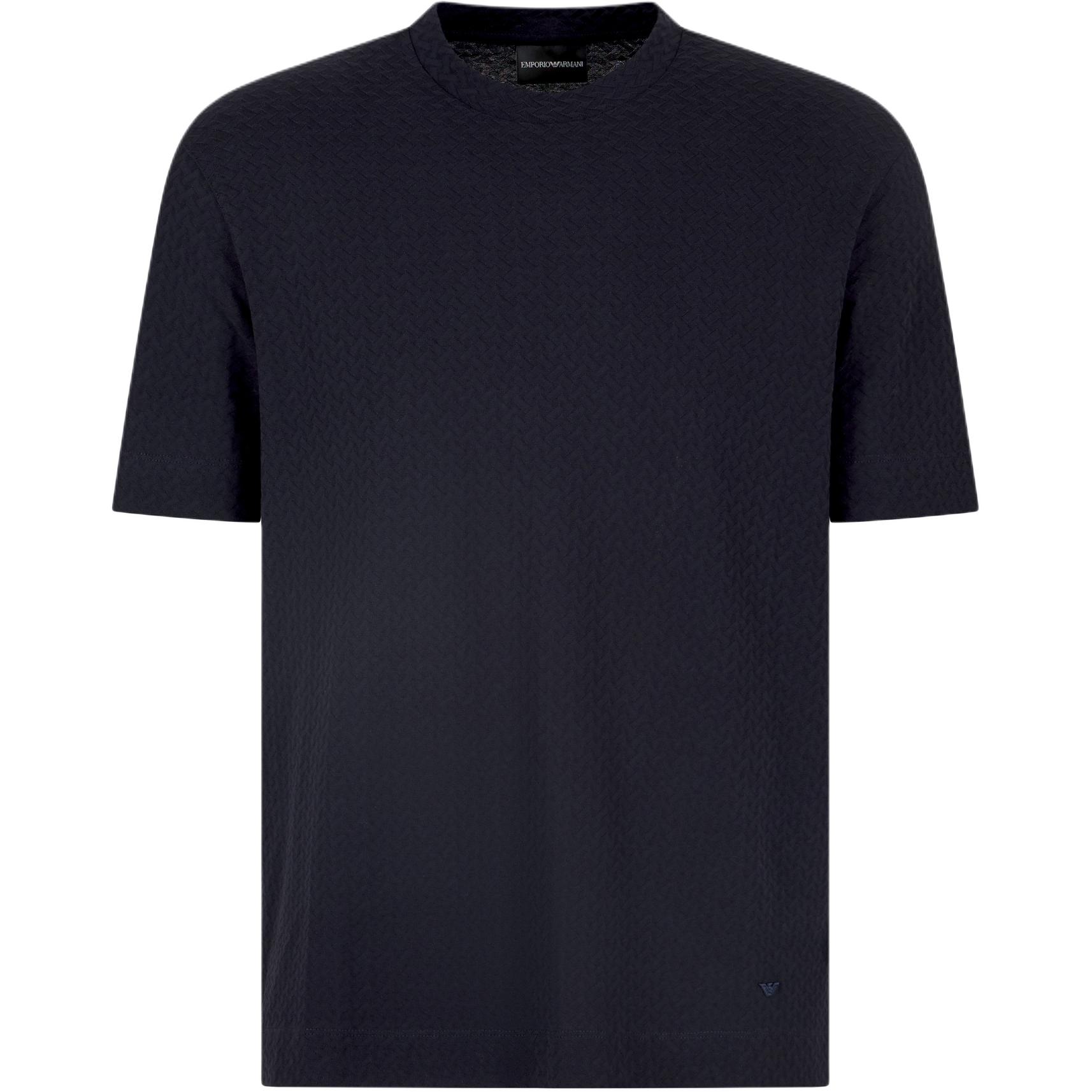 

Emporio Armani Jacquard Plain Round Neck Short Sleeve T-Shirt Men Tops Navy-Blue EM001289-AF10762-FB257 XXL