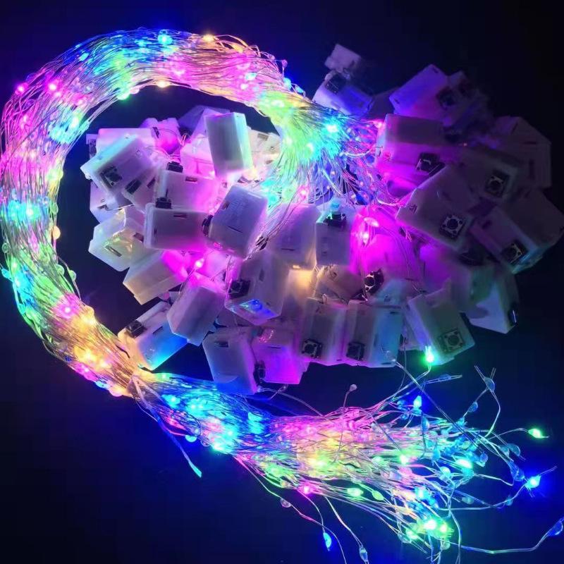 

LED Copper Fairy Lights with White Box - Three-Level Bobo Ball Decoration for Gift and Atmosphere Arrangement.