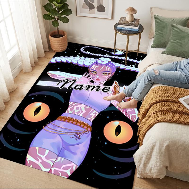 Custom Name Fantasy Heroes Living Room Non-Slip Area Rug Soft Carpet for Bedroom Kids Playroom Sofa Office Home Decor Doormat