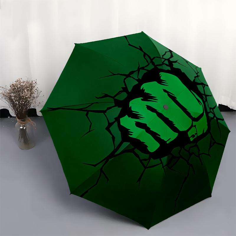 Hulk Fist Green Circle Wall Sticker Decal Decor Art Vinyl Home Room Mural Large Umbrella, Cute Umbrella with Cute Design, Portable 3-Fold Compact Umbr