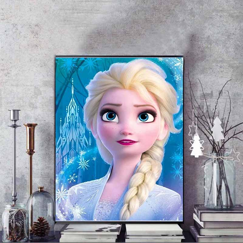 Disney Diamond Painting of Elsa From Frozen Diamond Mosaic Cross-stitch, Diamond Inlay Room Decoration Gift