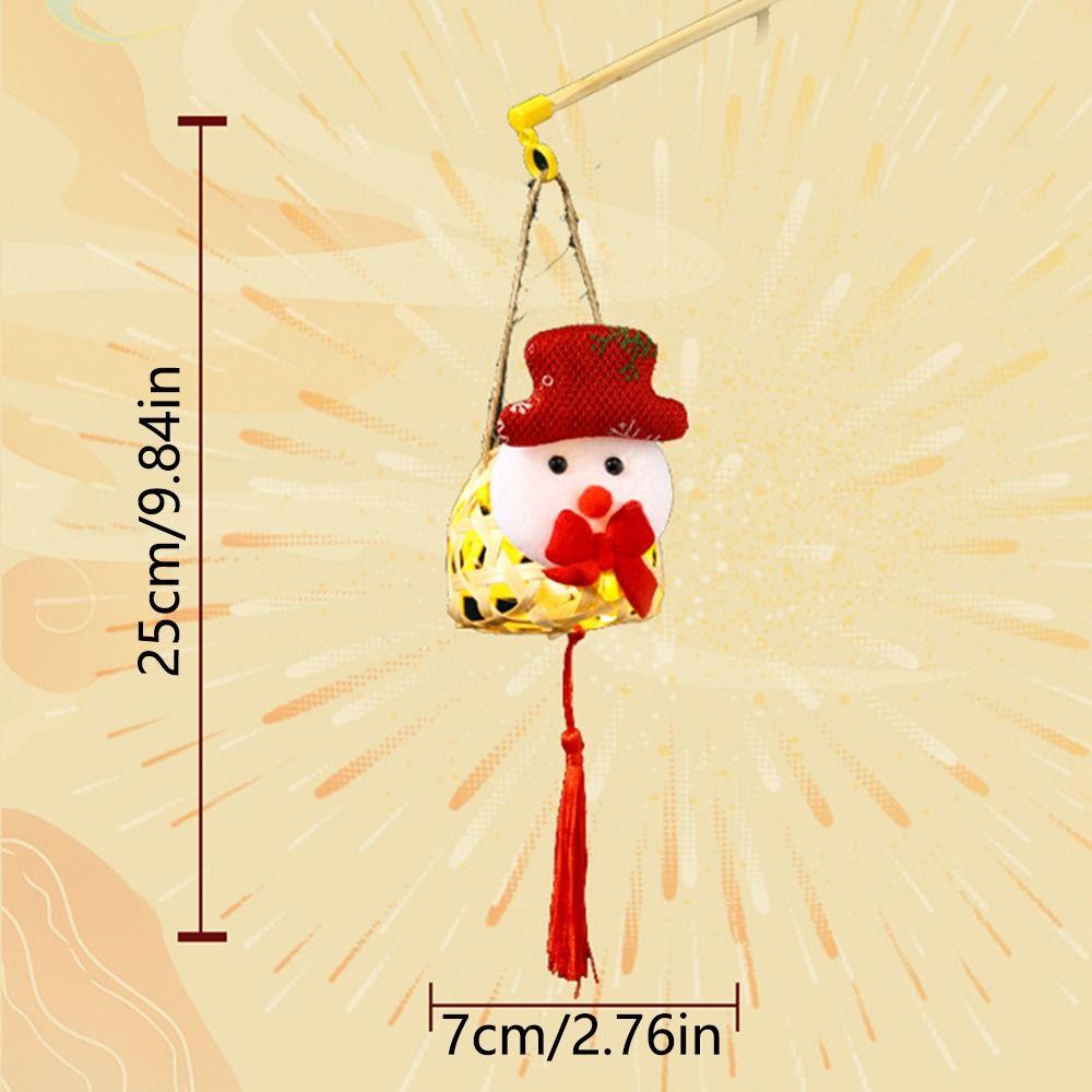 Handheld Christmas Bamboo Lantern Light-emitting Handmade Woven Lamp  Decoration