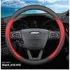Skórzana Pokrowiec na Kierownicę Samochodową do Ford Focus ST Line X MK2 MK3 MK4 Maverick Kuga Equator Escape Everest Taurus Akcesoria