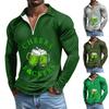 Men'S Long Sleeved T-Shirt Fashion Casual Printed Zippered T-Shirt