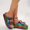 Large Platform Birkenstock Sandals Spring/Summer New Metal Buckle Beach Shoes