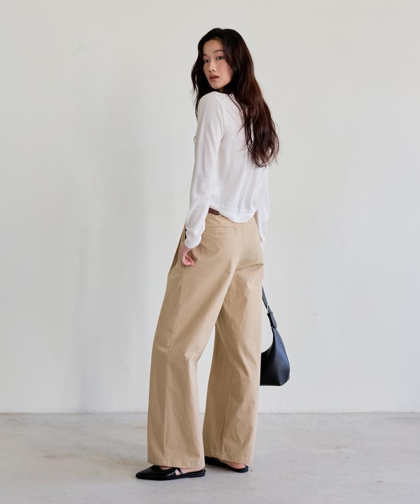 THEELO Cotton Pintuck Pants (Beige)