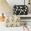 Breathable Canvas Toiletry Organizer With Flower Embroidery For Women And Men