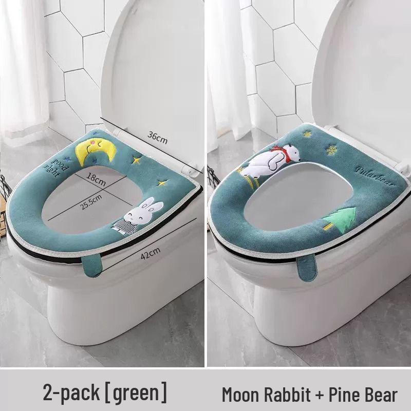 Universal Waterproof Zippered Toilet Seat Cushion - Cute, Thickened, and All-Season