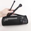 2025 Black Mesh Dual-Use Makeup Brush & Pencil Storage Bag - Large Capacity Portable Zipper Holder