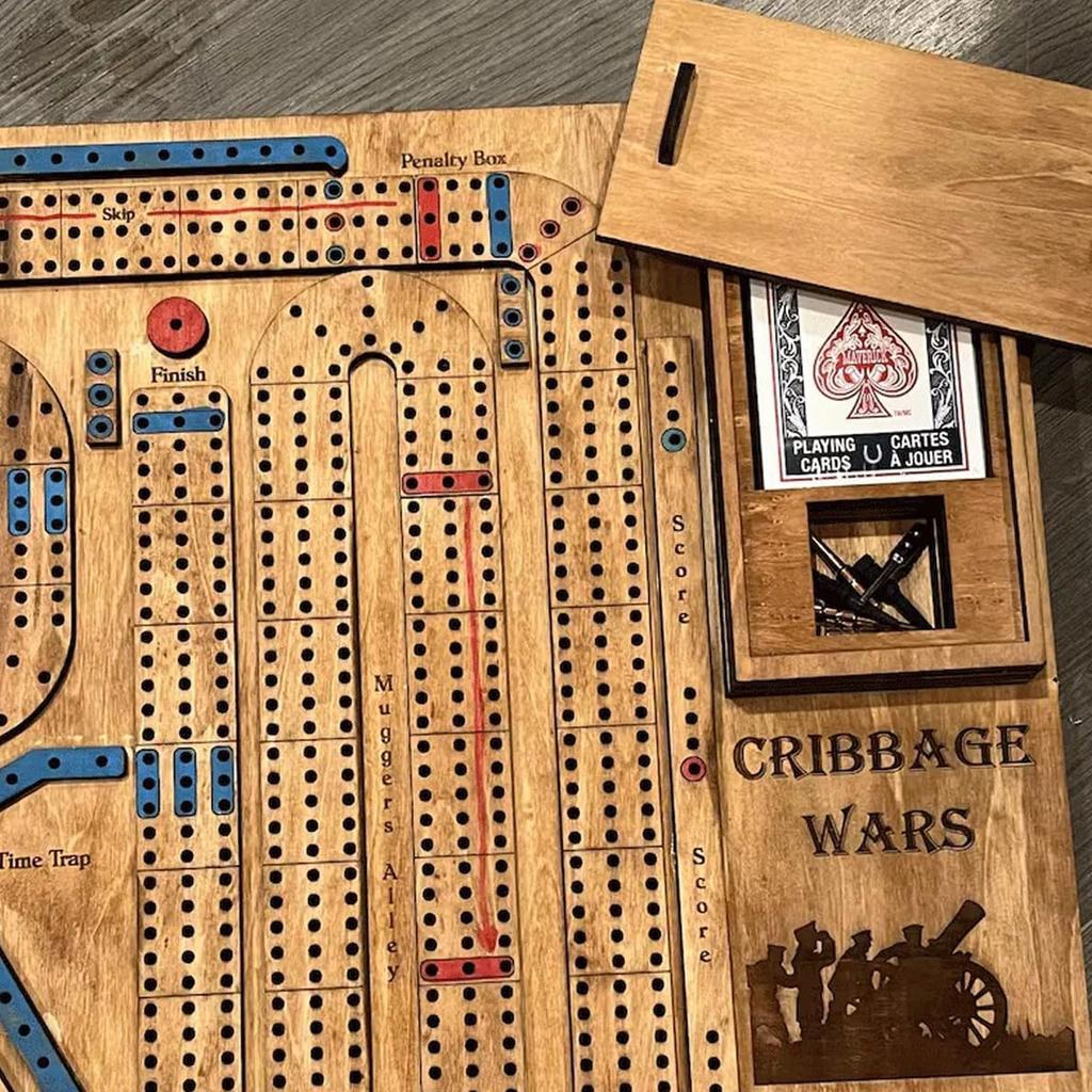 Wooden Board Game Set With Built-in Board Storage Compartments, Classic Board Game Bar Games