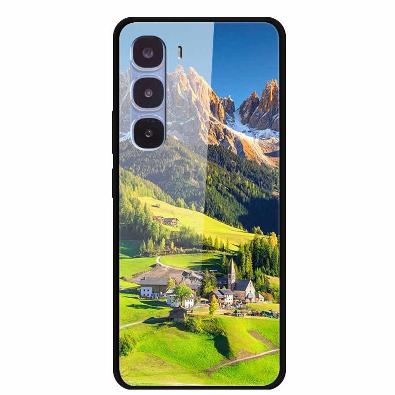 Funda de Lujo Para Infinix Hot 60 Pro X6885 Cubierta de Cristal Templado para Fundas de Teléfono Infinix Hot 60 Pro Animales de Moda Protectora Funda