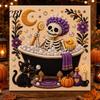 3d Faux Pearl Mosaic Art for Adults Halloween Kit, Cute Ghost Skeleton Painting Room Decor DIY 3D Craft Kit Adults, Fall Home Handmade Gift Lovers